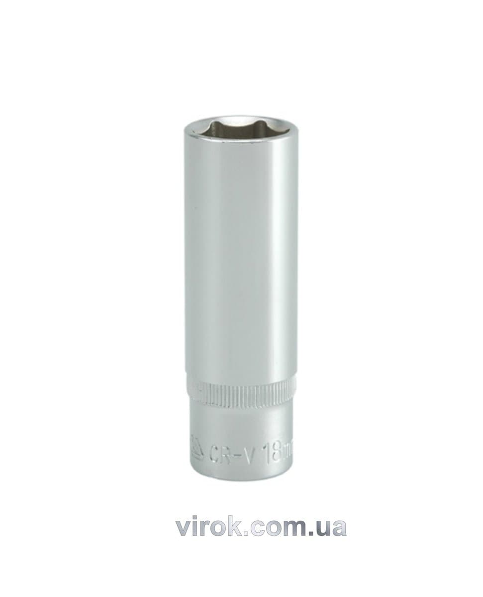 Головка торцева 6-гранна YATO : подовжена, квадрат 1/2", М= 18 мм, L= 76 мм [12/60/120]