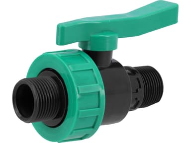 Кран кульовий до водяних пластикових труб Ø= 1" Х 1" M/M-різьб FLO з поліпроп, для тиску 16Bar