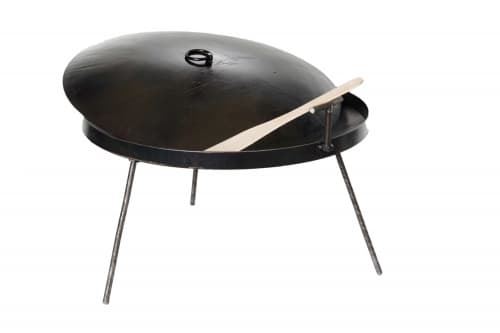 Сковорода туристична з бортом 30мм, кришкою та чохлом, 500мм товщина 4мм СИЛА