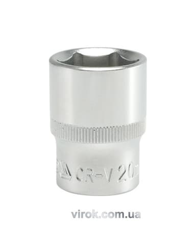 Головка торцева 6-гранна YATO : квадрат 1/2", М= 20 мм, L= 38 мм [12/120/240]