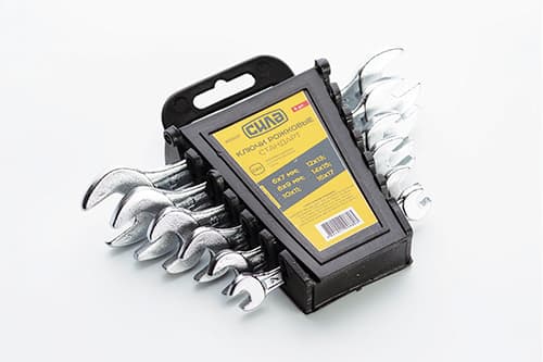 Набір ключів ріжкових Стандарт 6x7, 8x9, 10x11, 12x13, 14x15, 16x17мм (6шт) СИЛА