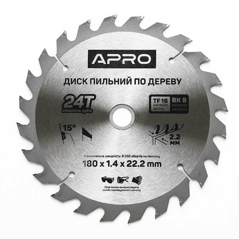 Диск пиловий до дерева 180х22,2х24T APRO