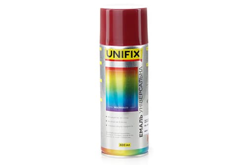 Емаль акрилова універсальна RAL 3005 Винний червоний гл. 400мл UNIFIX