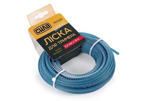 Ліска для тримера 3,3мм пила армована 15м СИЛА