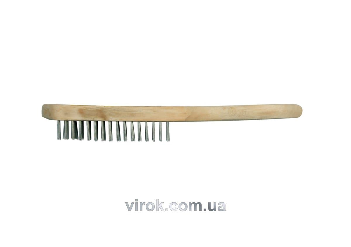 Щітка ручна з стального дроту VOREL, 4 ряди [12/120]