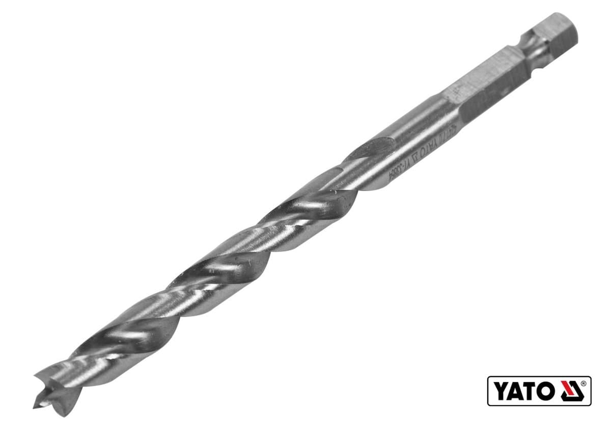 Свердло по дереву YATO : Ø7 x 90/55 мм, хвостовик- HEX 1/4", HSS 4241(DW)