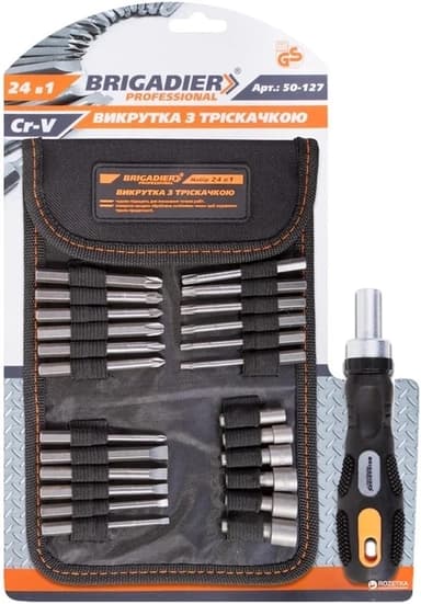 Викрутка з тріскачкою "Brigadier Professional" (24 в 1)