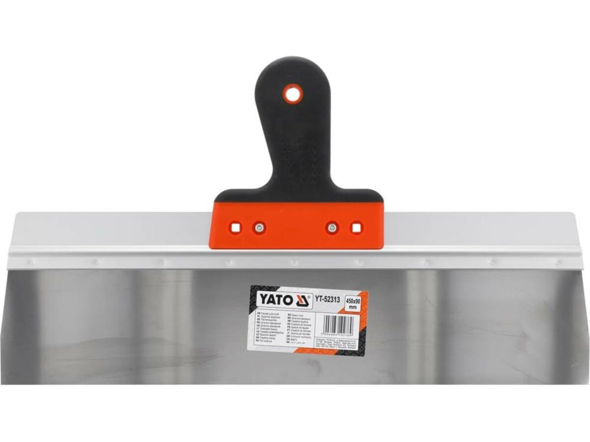 Шпатель фасадний YATO роб. частина- 450х 90мм з нержавіючої сталі, l=250 мм, двокомпонент ручка [10]