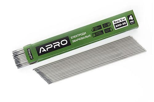 Електроди зварювальні АНО-36 5кг 4мм APRO