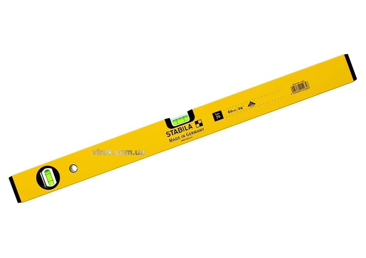 Рівень STABILA Type 70 : L= 60 см, 2 капсули. точн 0,50 mm/m.
