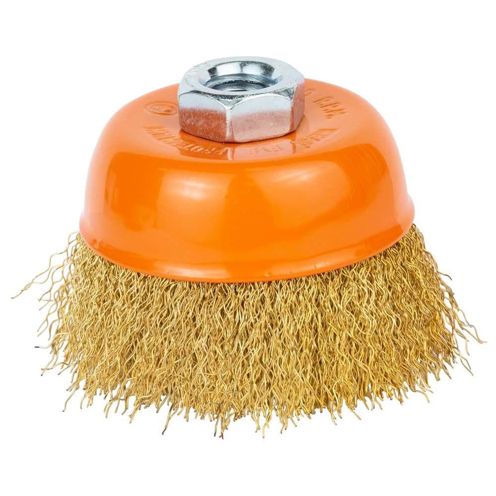 SIGMA Щітка для металу дротяна торцева (чашка) Ø 85 мм М14 × 2 мм (латунь) Grad