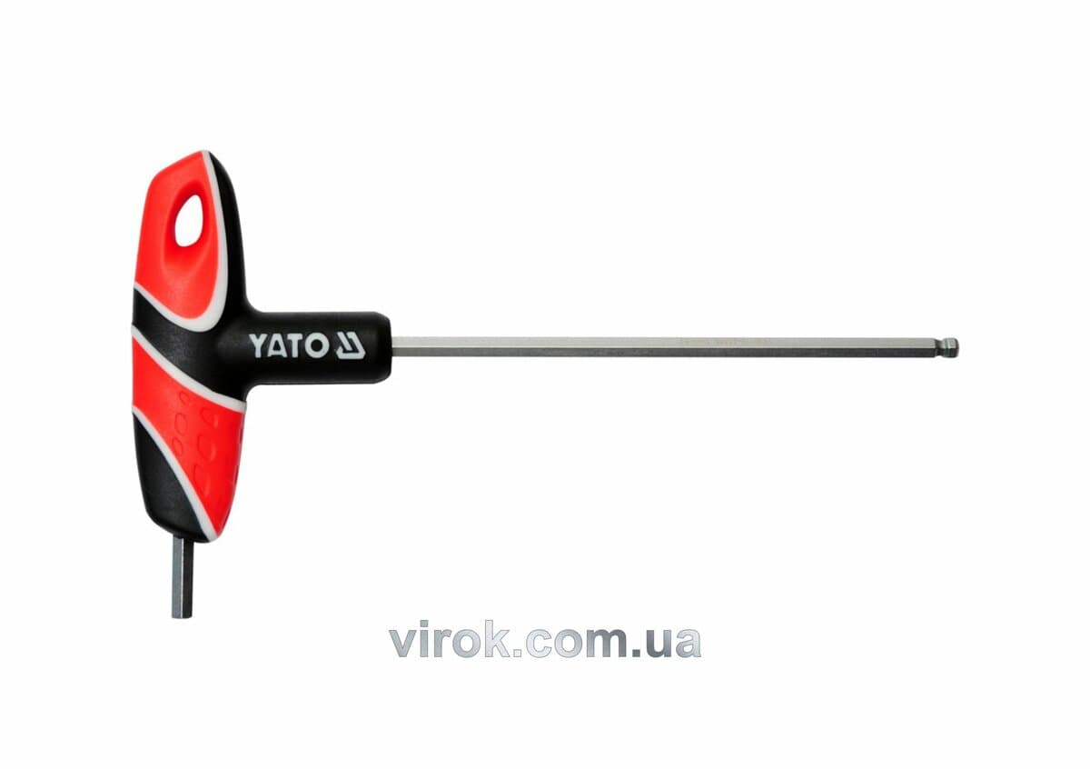 Ключ шестигранний YATO : тип "T", M5 мм, двосторонній, кульковий наконечник L= 140 мм [12/144]