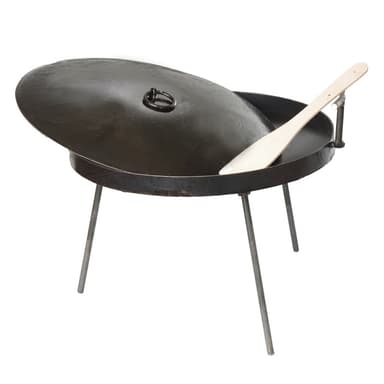 СИЛА Сковорода туристична 400 мм товщина 4 мм з бортом 30 мм, кришкою та чохлом Хозтовари