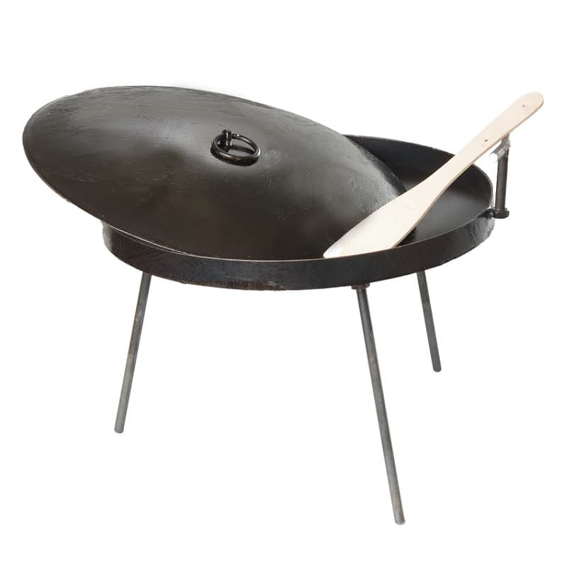 СИЛА Сковорода туристична 400 мм товщина 4 мм з бортом 30 мм, кришкою та чохлом Хозтовари