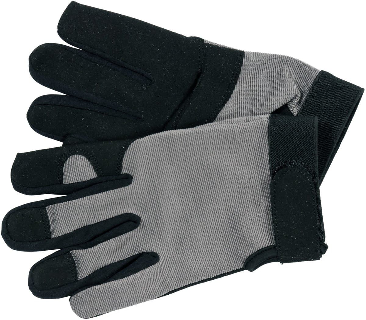Рукавиці робочі чорно-сірі YATO : для сенсорних екранів, штучна шкіра +бавовняний трикотаж, роз 8 DW