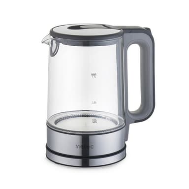 METEC Електрочайник EK-02GG 1.7л, 1850-2200Вт, корпус скло, сірий