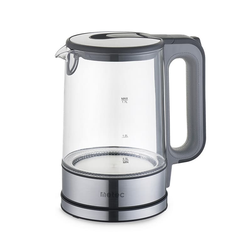 METEC Електрочайник EK-02GG 1.7л, 1850-2200Вт, корпус скло, сірий