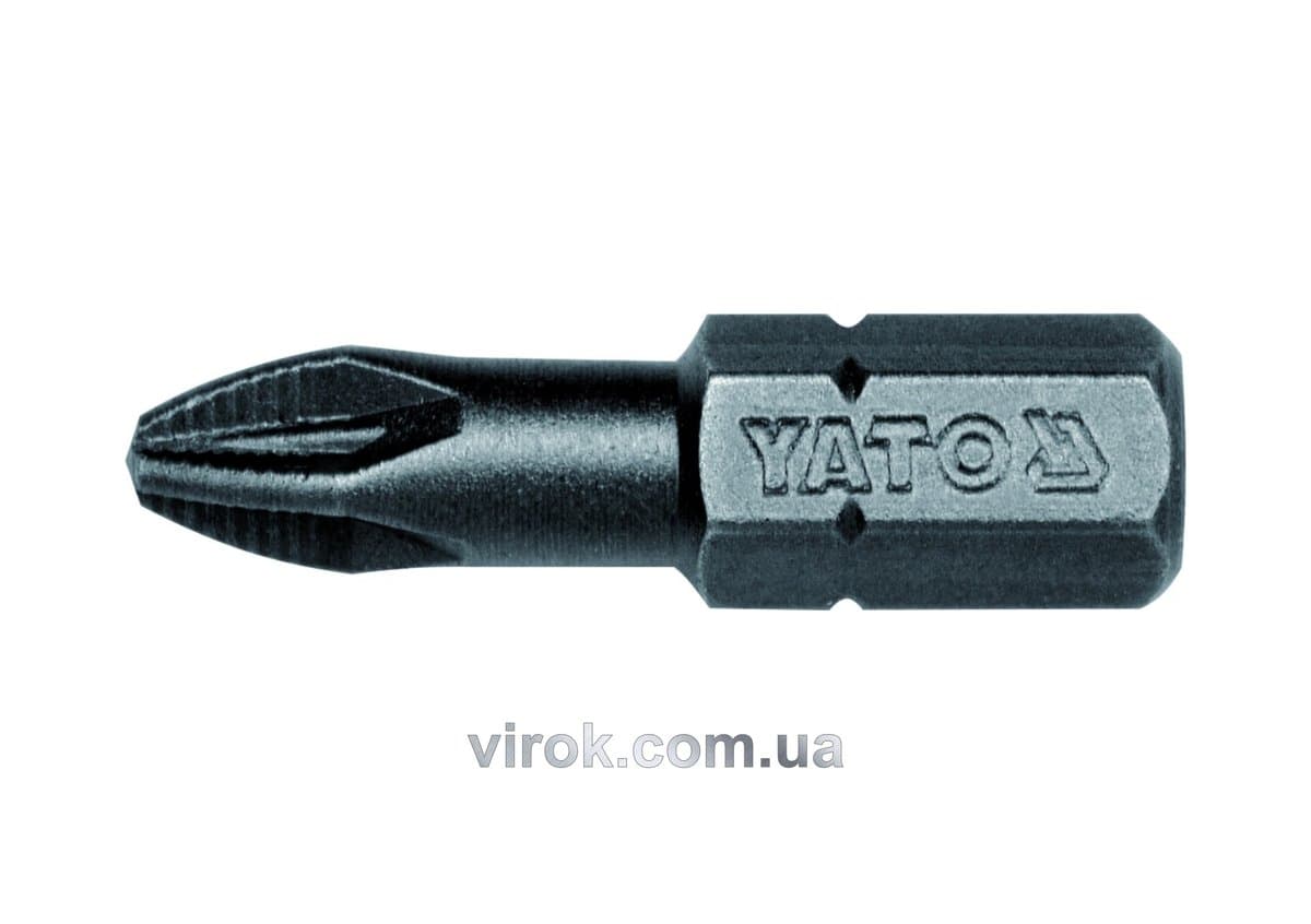 Насадка викруткова YATO : "Pozidriv" PZ2 x 25 мм. HEX 1/4". 50 (Уп/Шт.) [20/40]