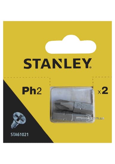 Насадка викруткова STANLEY : PH2 x 25 мм. Уп. 2 шт.