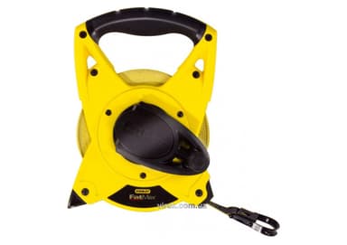 Стрічка скловолоконна з метричною шкалою l= 60 м, W= 19 мм Stanley, ручне змотування DW