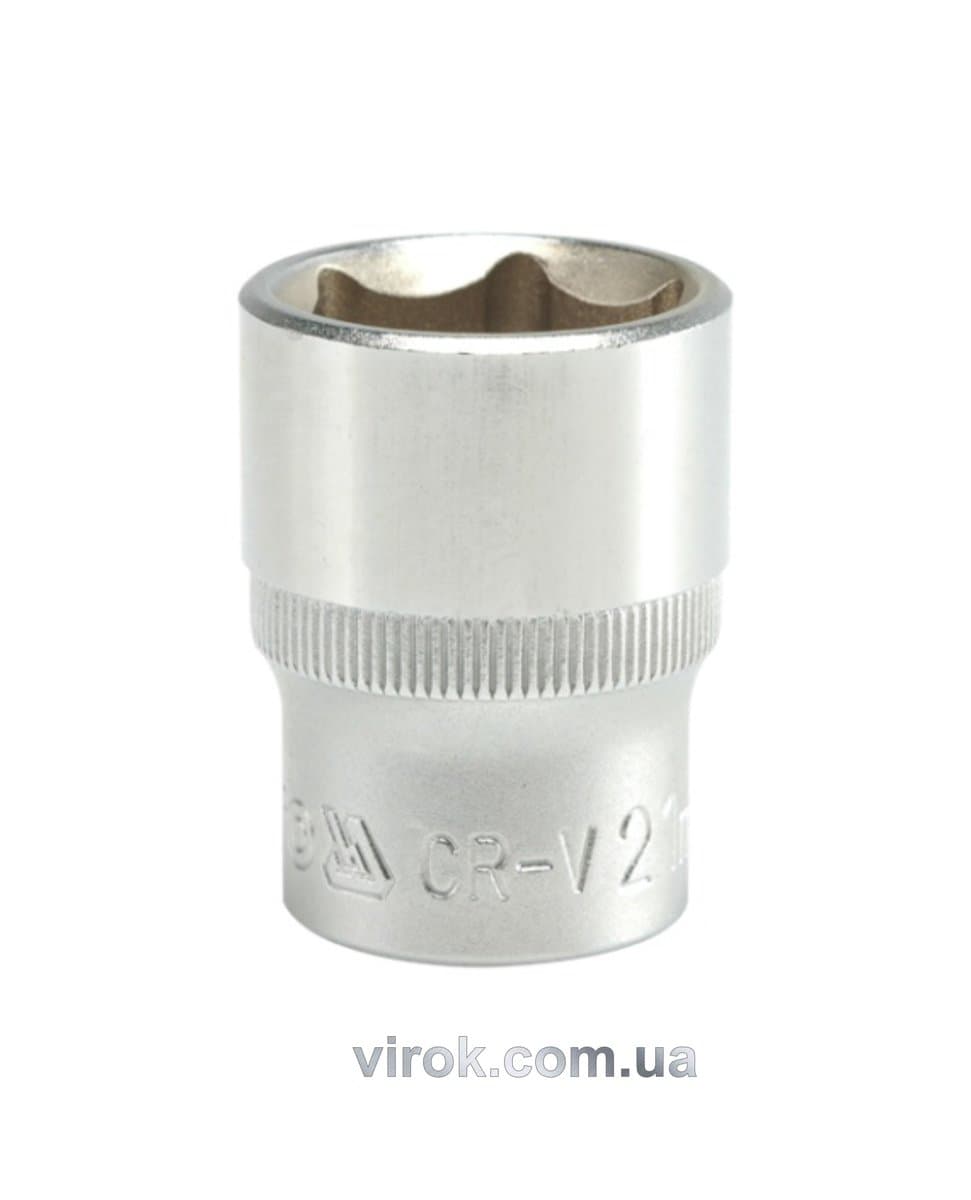 Головка торцева 6-гранна YATO : квадрат 1/2", М= 21 мм, L= 38 мм [120/240]