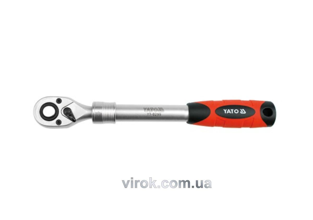 Тріщатка YATO : квадрат 1/2", 72T, L= 305-445 мм, телескопічна ручка [24]