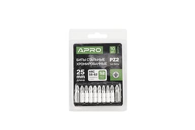 Біта РZ1*25мм хром (10шт/уп) APRO