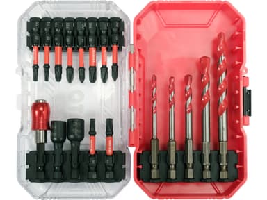 Набір насадок викруткових ударних YATO шліци: PH, PZ, Torx, з тримачем 1/4" + 5 свердл, 18елем. [10]