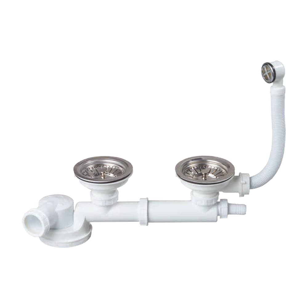Сифон для подвійної кухонної мийки Espace повний комплект 1½"ר40мм WIRQUIN (9542400)