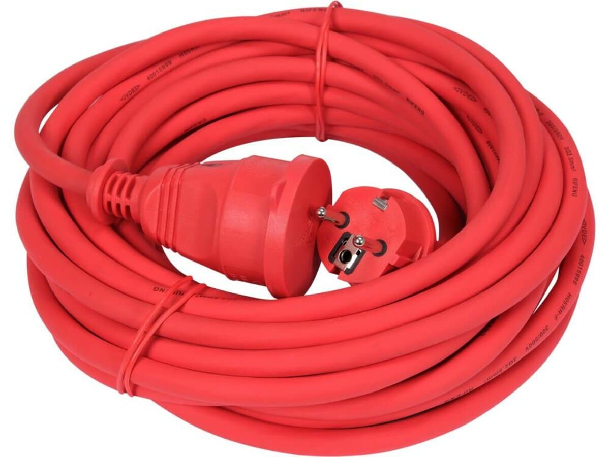 Кабель-подовжувач для будівель робіт мережевий 250В YATO l= 20м струм- 16А, 3-жильний S=2,5 мм² LED-