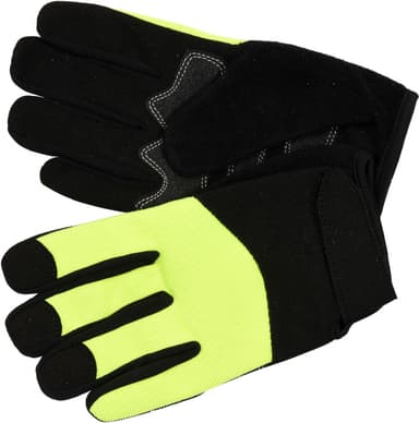 Рукавиці робочі чорно-жовті зміцнені YATO для сенс. екранів, штучна шкіра +бавовн трикотаж,розмір8DW