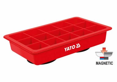 Органайзер пластиковий з магнітним дном YATO : 190 х 120 х 34 мм, 15 відділень - 33 х 33 мм [48]