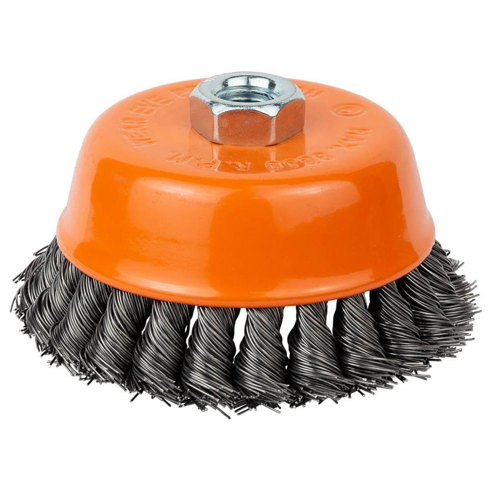 SIGMA Щітка для металу торцева (чашка) Ø 100 мм М14 × 2 мм (плет. дріт, сталь) Grad