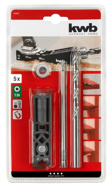 Набір для свердління під кутом, d9мм, 5 шт, KWB (758600)