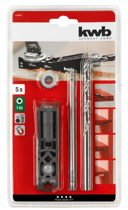 Набір для свердління під кутом, d9мм, 5 шт, KWB (758600)