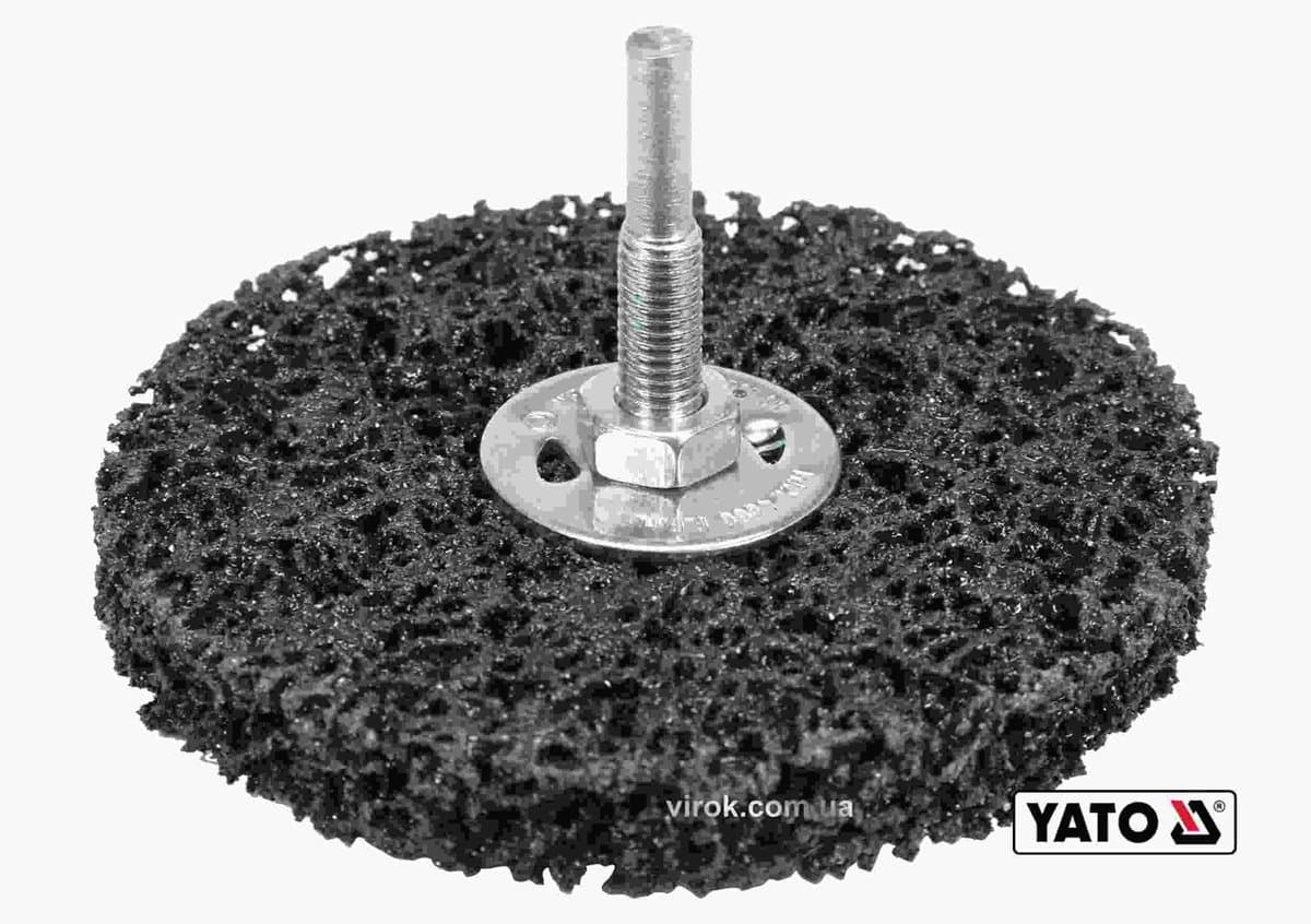 Щітка шліфувальна неткана дискова YATO Ø=100 мм, до дрилі шпиндель Ø=6 мм [6/36]