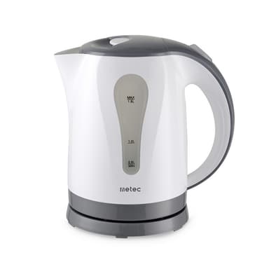 METEC Електрочайник EK-02PWG 1.8л, 1850-2200Вт, корпус пластик, біло-сірий