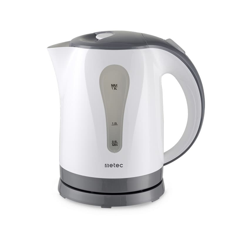 METEC Електрочайник EK-02PWG 1.8л, 1850-2200Вт, корпус пластик, біло-сірий