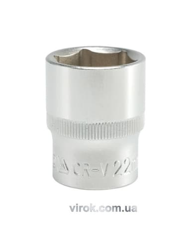 Головка торцева 6-гранна YATO : квадрат 1/2", М= 22 мм, L= 38 мм [12/120/240]