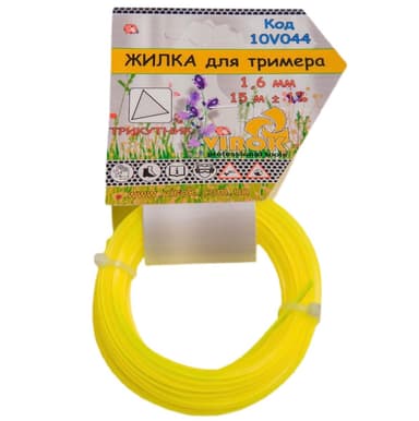 Жилка для тримера ТРИКУТНИК TM VIROK : Ø= 1.6 мм, l= 15 м