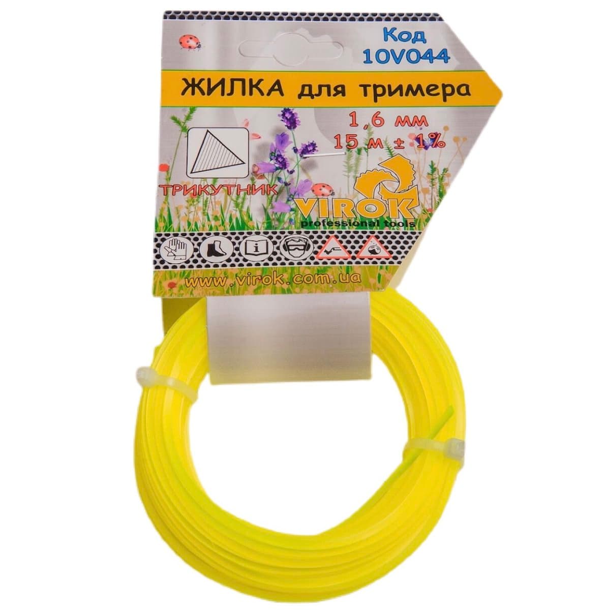 Жилка для тримера ТРИКУТНИК TM VIROK : Ø= 1.6 мм, l= 15 м