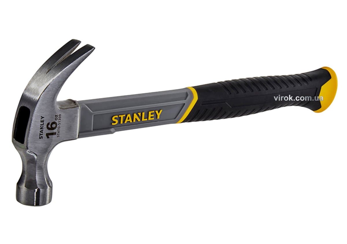 Молоток столярний STANLEY "Fiberglass" : M= 450 г, з скловолоконною ручкою