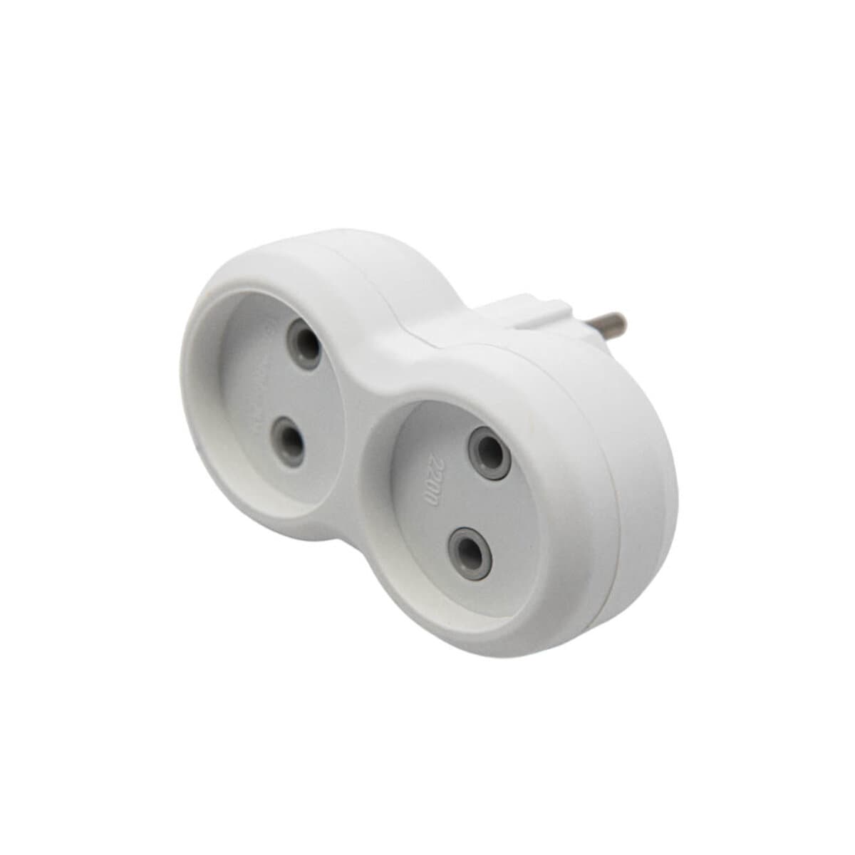 Вилка розгалужувальна електромережева VIROK 16А/250V на 2 гнізда без заземлення