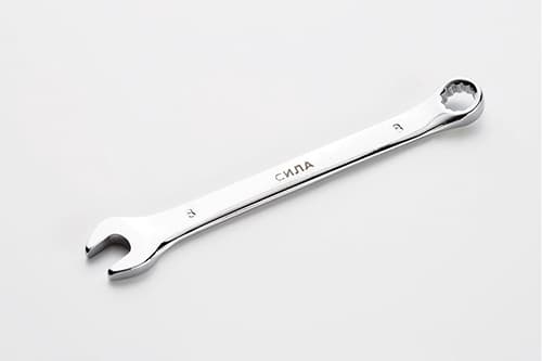 Ключ ріжково-накидний полірований CrV 8мм СИЛА