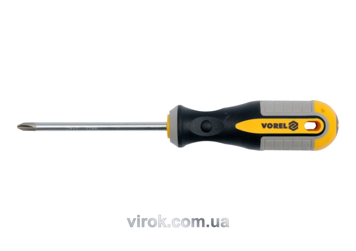 Викрутка хрестова VOREL : "Philips" PH0 х 75 мм. Cr-V [12/96/384]