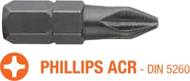 Насадка викруткова USH Industry : Phillips ACR PH3 x 25 мм (з зубцями) Уп. 5 шт.