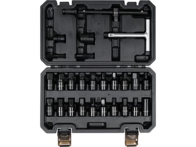 Торцеві насадки з устаткуванням для оливозливних пробок YATO: квадрат- 3/8", Cr-V, 26 шт в футлярі