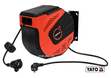 Подовжувач мережевий YATO на котушці : L= 20 м, 3-жильний S=1.5 мм², макс. струм 10 А [2]