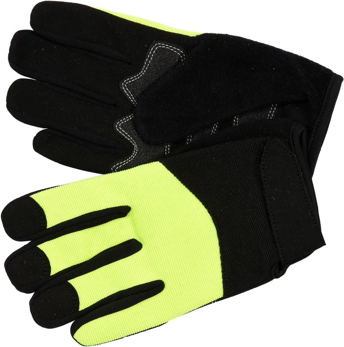 Рукавиці робочі чорно-жовті зміцнені YATO для сенс.екранів,штучна шкіра +бавовн трикотаж,розмір9(DW)