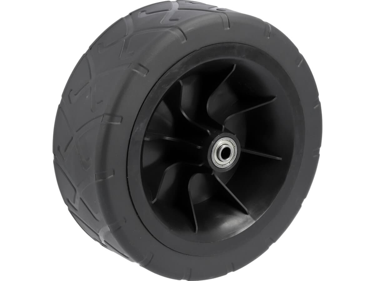 Колесо до транспортувального візка 90181 FLO: з ПВХ, Ø= 190 мм W= 70 мм, вісь Ø= 8 мм l= 120 мм [12]